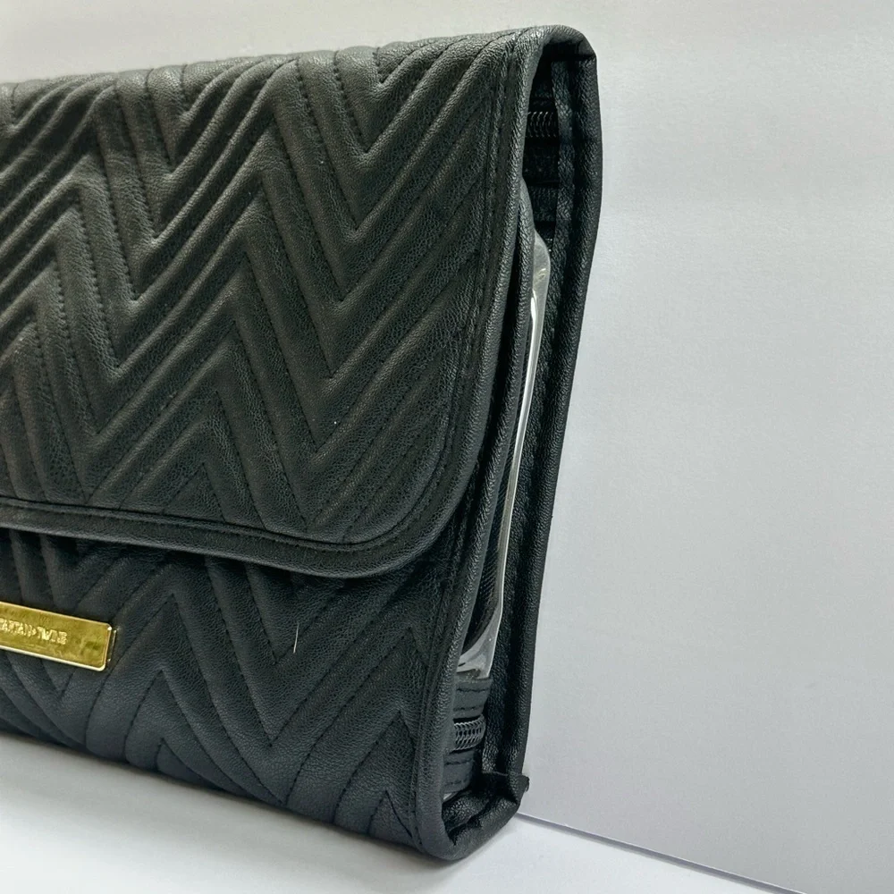 Tartan + Twine Black Quilted Cosmetic Bag
